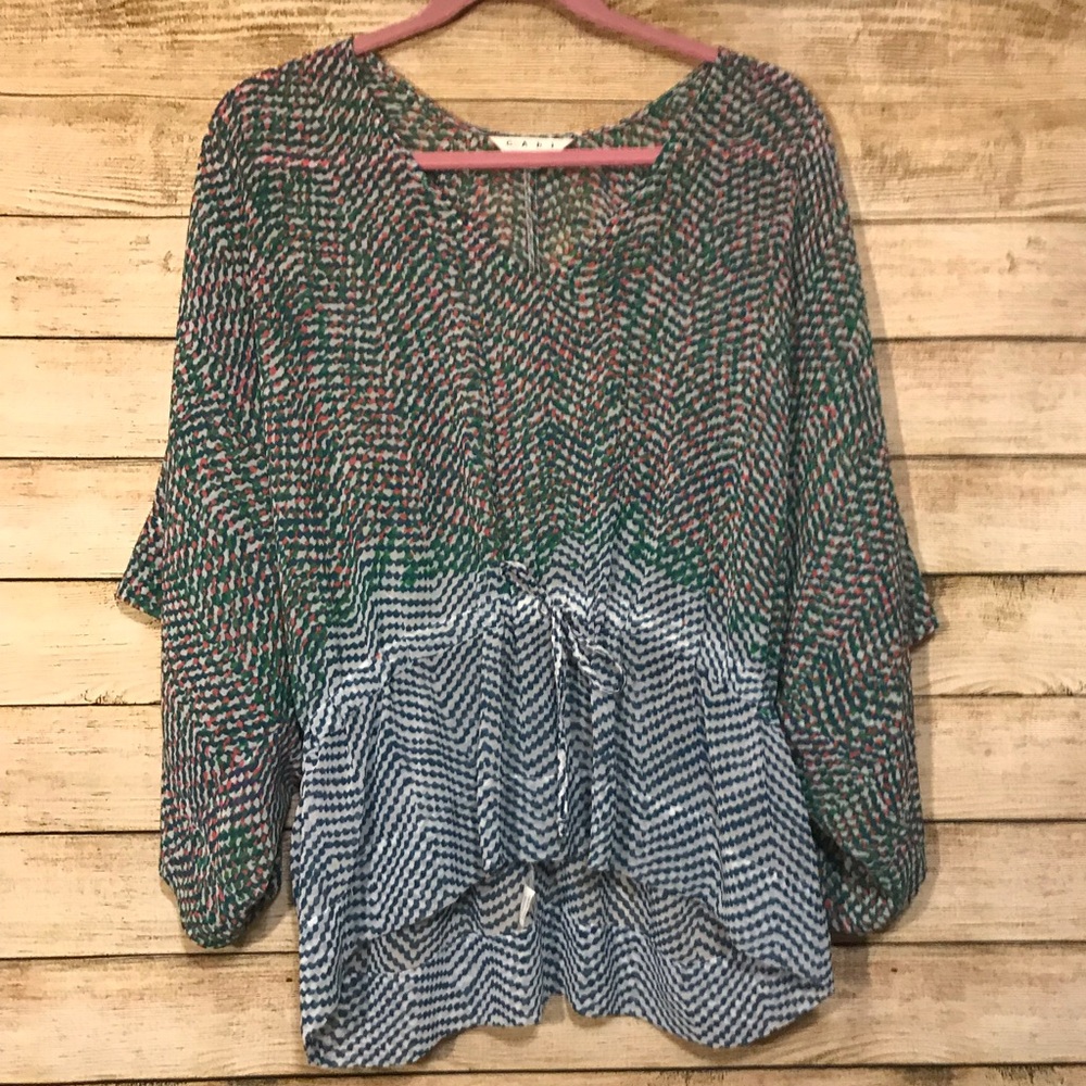 Patterned Sheer Blouse | CAbi - Picture 2 of 7